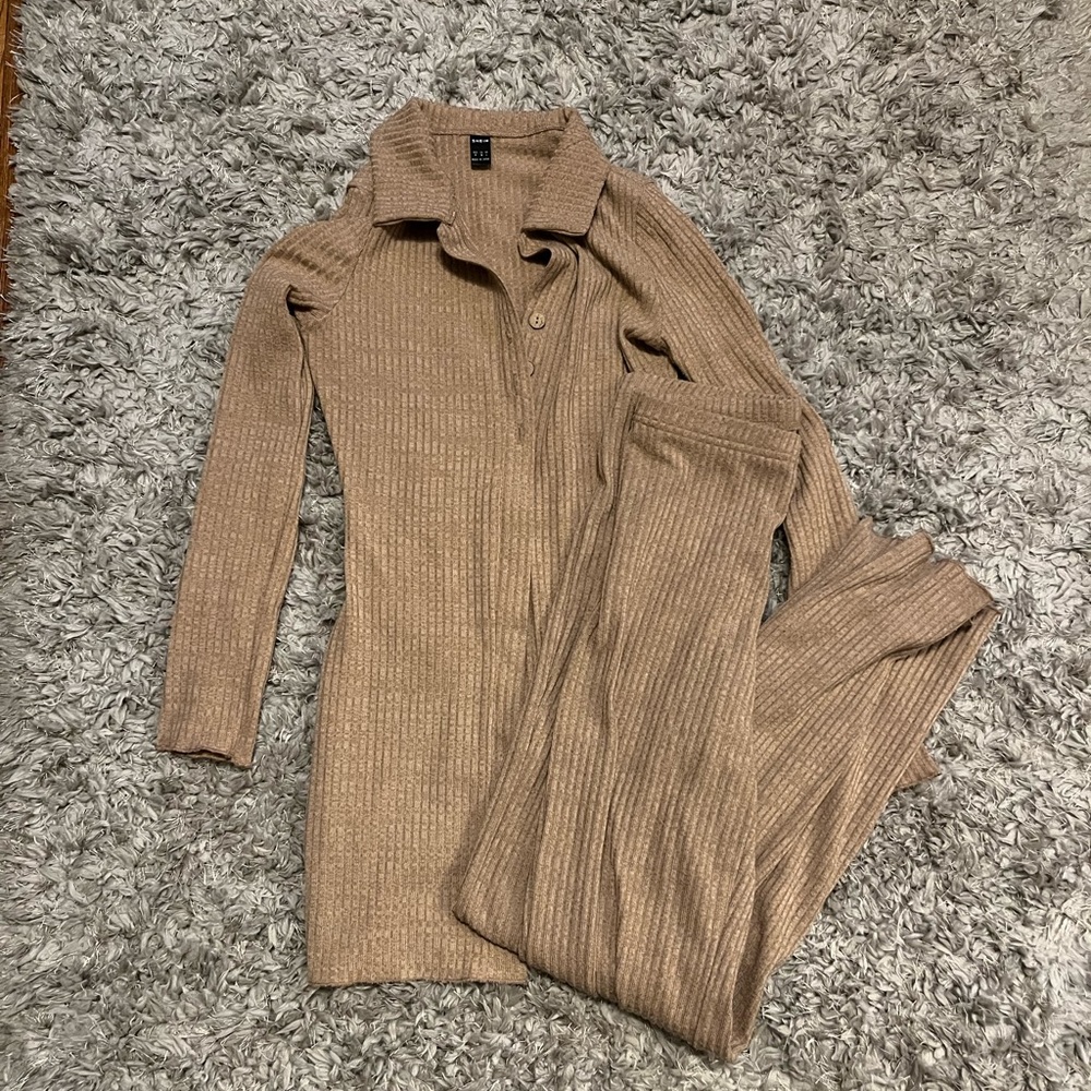 Brown Two Piece Set Shein